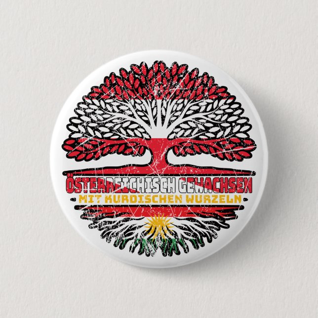 Kurdistan Kurdish Österreichisch Baum 6 Cm Round Badge (Front)
