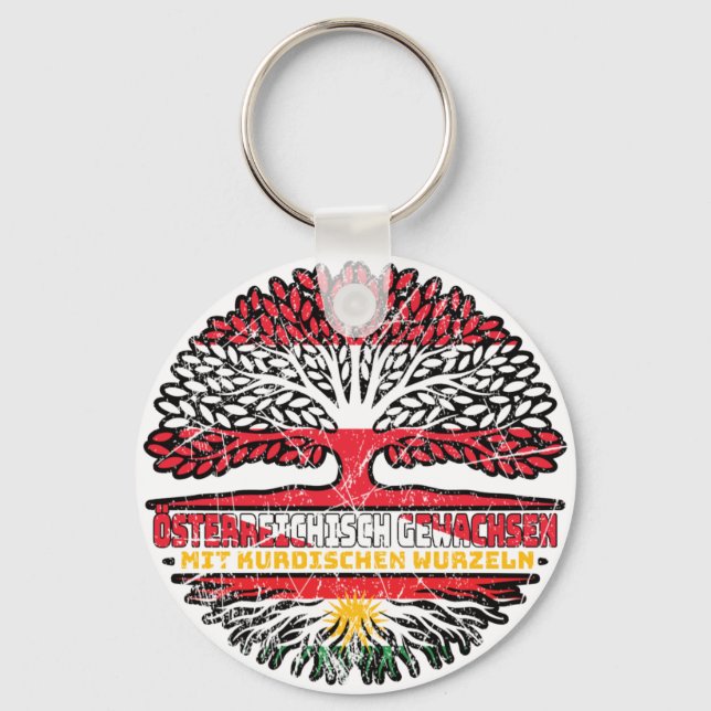 Kurdistan Kurdish Österreichisch Baum Key Ring (Front)