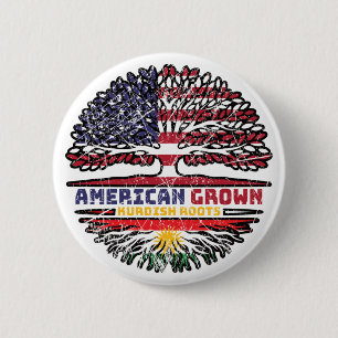 Kurdistan Kurdish US American USA United States Tr 6 Cm Round Badge