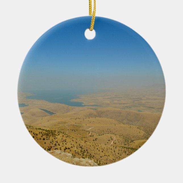 Kurdistan, Lake  Dukan Ceramic Tree Decoration (Front)