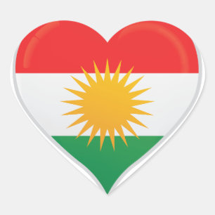 Kurdistan love flag pride heart sticker