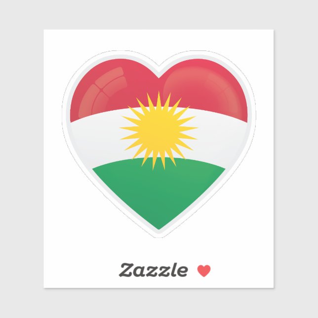 Kurdistan Love Icon Sticker (Sheet)