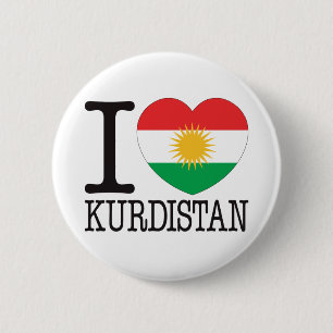 Kurdistan Love v2 6 Cm Round Badge