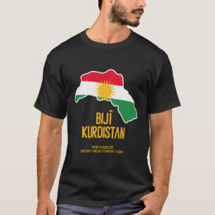 Kurdistan Map Flag I Biji Kurdistan Kurdish Design T-Shirt