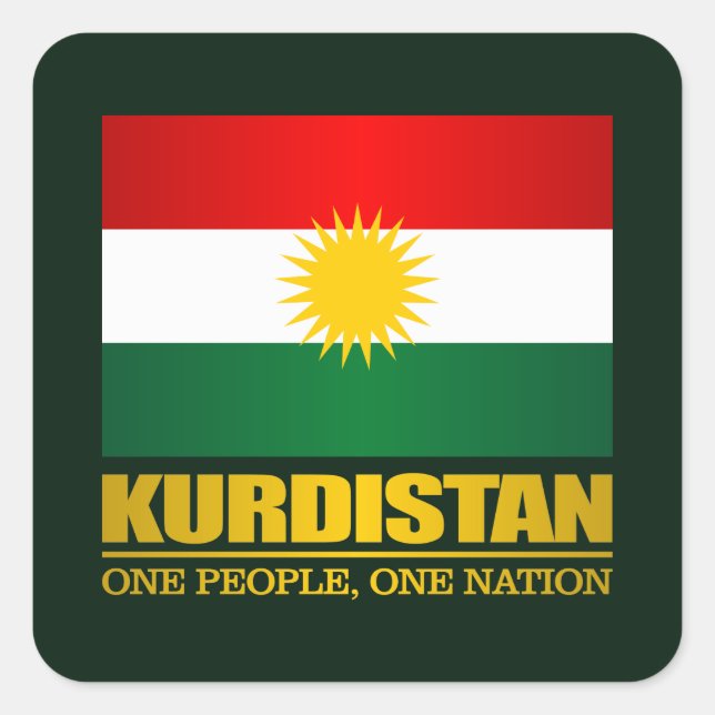 Kurdistan (One People, One Nation) Square Sticker (Front)