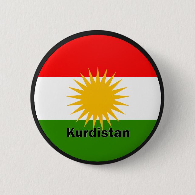 Kurdistan Roundel quality Flag 6 Cm Round Badge (Front)