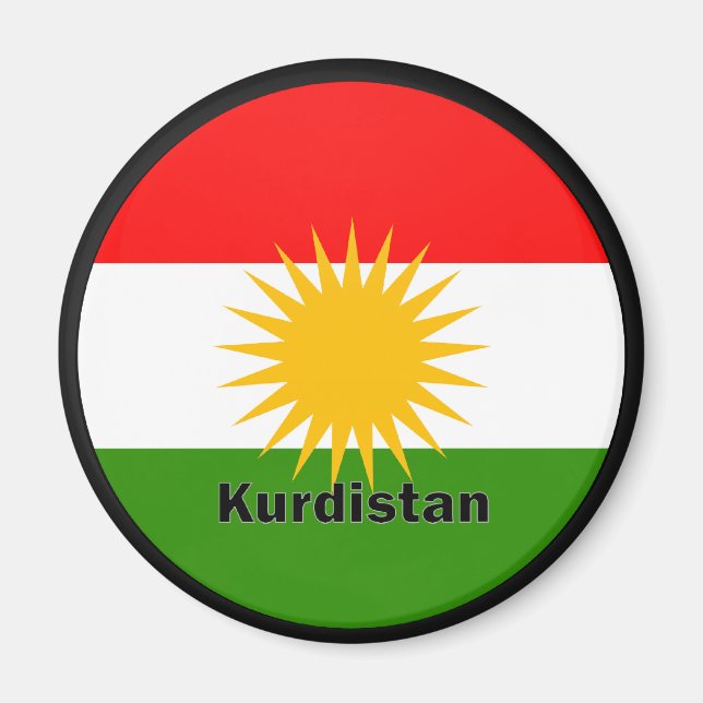 Kurdistan Roundel quality Flag Magnet (Front)