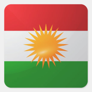 Kurdistan square glossy flag square sticker