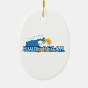 Kure Beach. Ceramic Tree Decoration