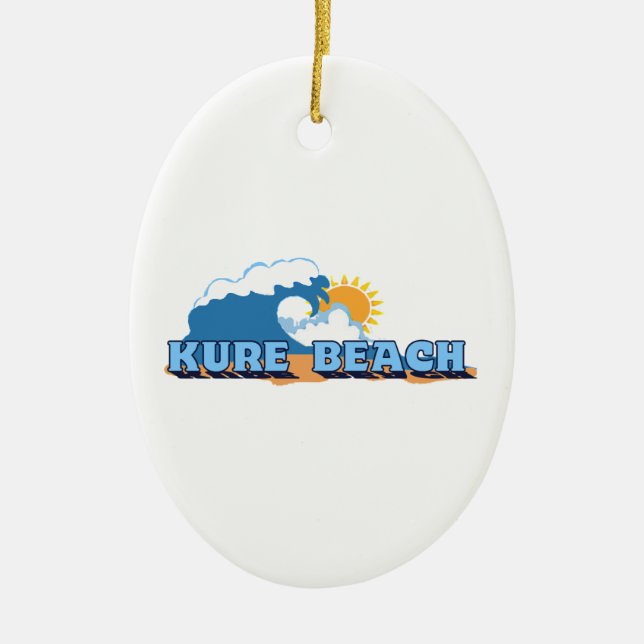 Kure Beach. Ceramic Tree Decoration (Front)