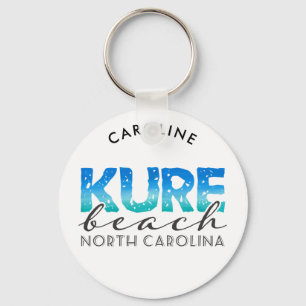 Kure Beach North Carolina Name Distressed Key Ring
