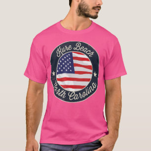Kure Beach - Patriotic North Carolina Souvenir T-S T-Shirt