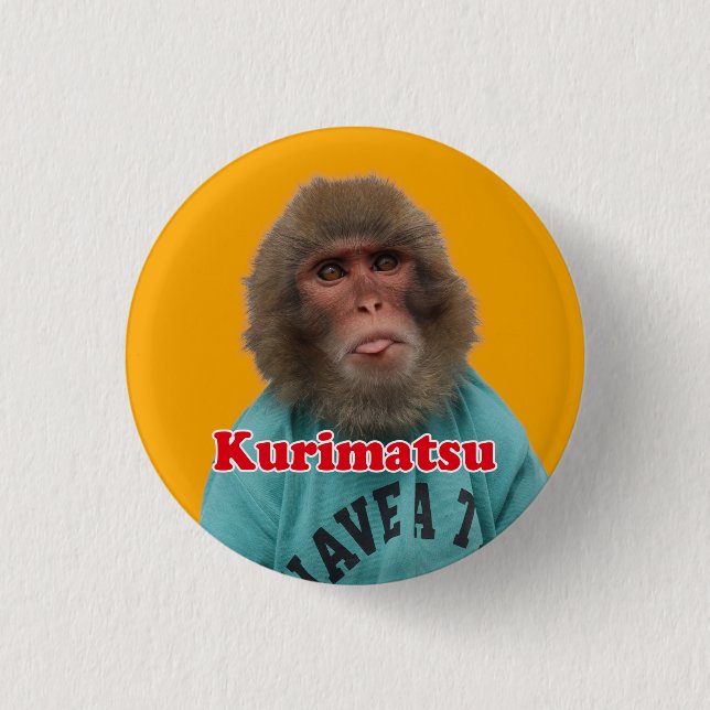 Kurimatsu pinBack button.くり松の缶バッジ 3 Cm Round Badge (Front)
