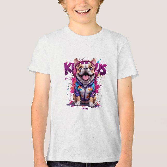 Kurious Manga Dog Tri-Blend Shirt (Front)