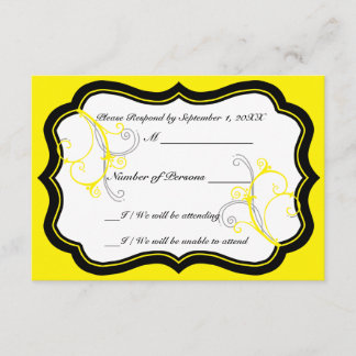 Kurli-Q Ivory B (Yellow) RSVP Card
