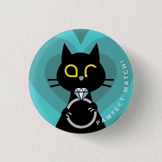 Kuro Catto Proposal Badge – Funny Cat Engagement