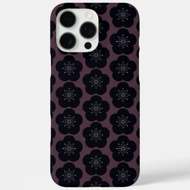 KURO UME - Seamless - Bordeaux Case-Mate iPhone Case (Back)