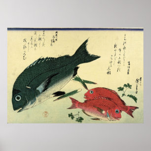 Kurodai & Akadai - Hiroshige's Japanese Fish Print
