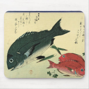 Kurodai & Akadai - Hiroshige's Japanese Fish Print Mouse Mat