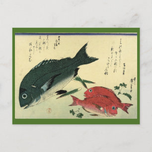 Kurodai & Akadai - Hiroshige's Japanese Fish Print Postcard
