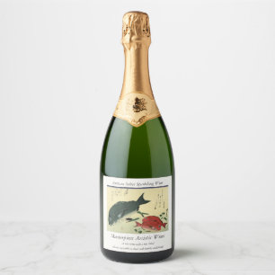 Kurodai & Akadai - Hiroshige's Japanese Fish Print Sparkling Wine Label