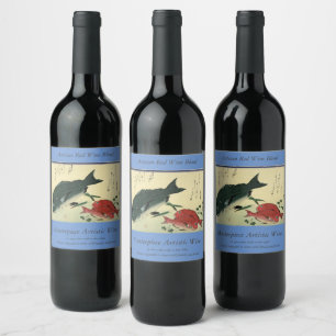 Kurodai & Akadai - Hiroshige's Japanese Fish Print Wine Label