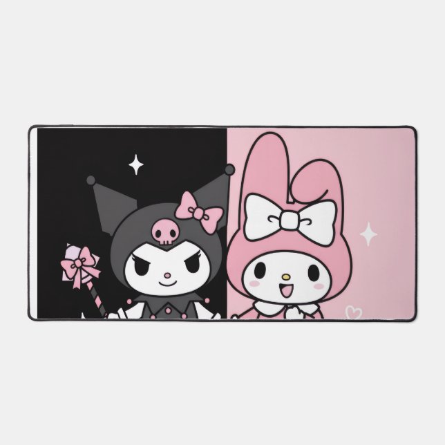 kuromi and my melody aesthetic desk mat (Front)