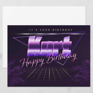 Kurt Name First Name lilac retro card birthday