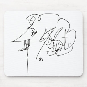 Kurt Vonnegut Self-Portrait Mouse Mat