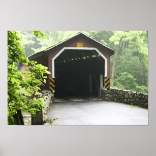 Kurtz Mill Wooden Covered Bridge Lancaster Penn Poster