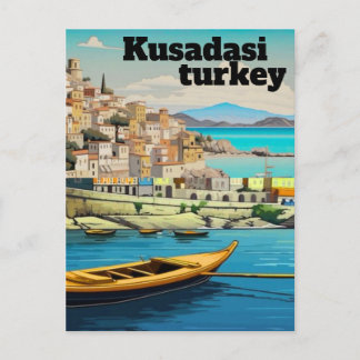 Kusadasi Turkey Travel Postcard Art, Kusadasi Turk