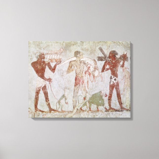 Kushites carrying tributes of gold canvas print (Front)