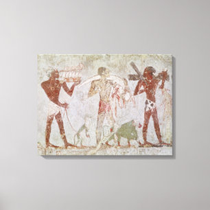 Kushites carrying tributes of gold canvas print