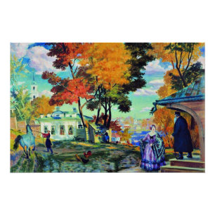 Kustodiev - Autumn, 1924 fine art painting, Poster