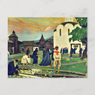 Kustodiev - In the Monastery Postcard