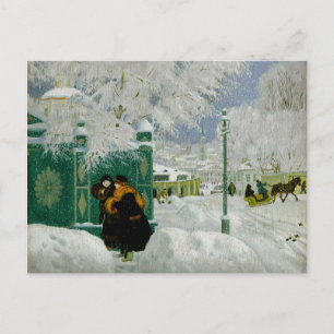 Kustodiev - Winter Scene Postcard