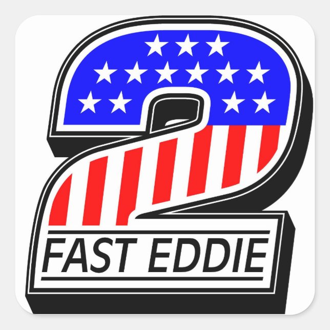 Kustom 2 Fast Eddie All American Decal Square Sticker (Front)
