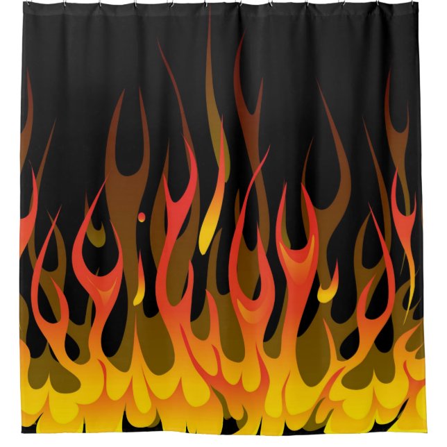 Kustom Flames Shower Curtain (Front)