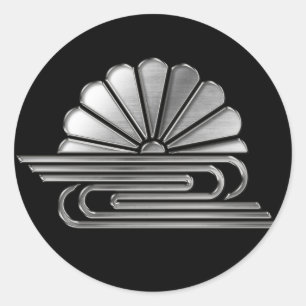 Kusunoki Clan Kamon Silver Chrome Classic Round Sticker