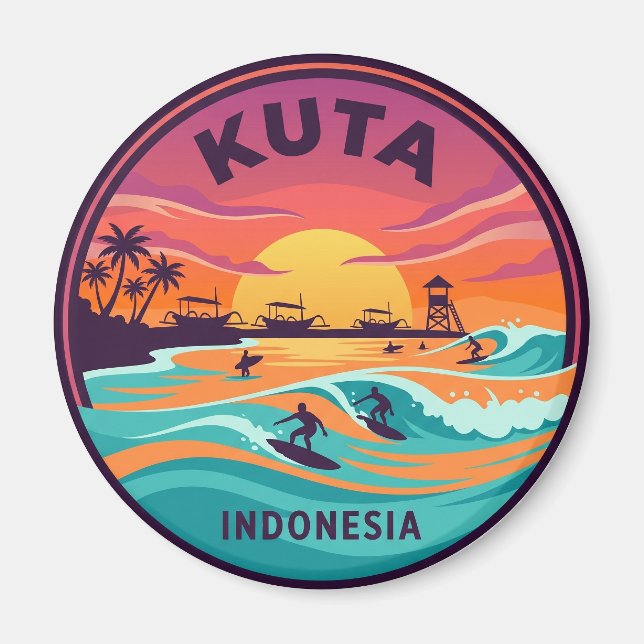 Kuta Beach Indonesia Magnet (Front)