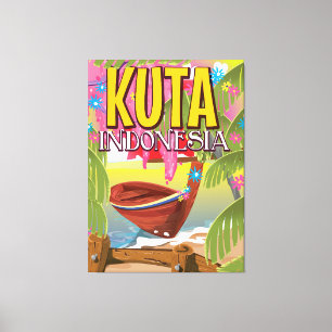Kuta Indonesia travel poster Canvas Print