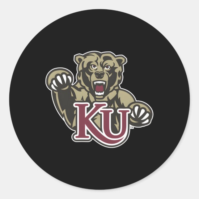 Kutztown Golden Bears Icon Classic Round Sticker (Front)