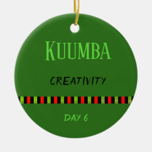 Kuumba - Kwanzaa Day 6 Green Ceramic Tree Decoration