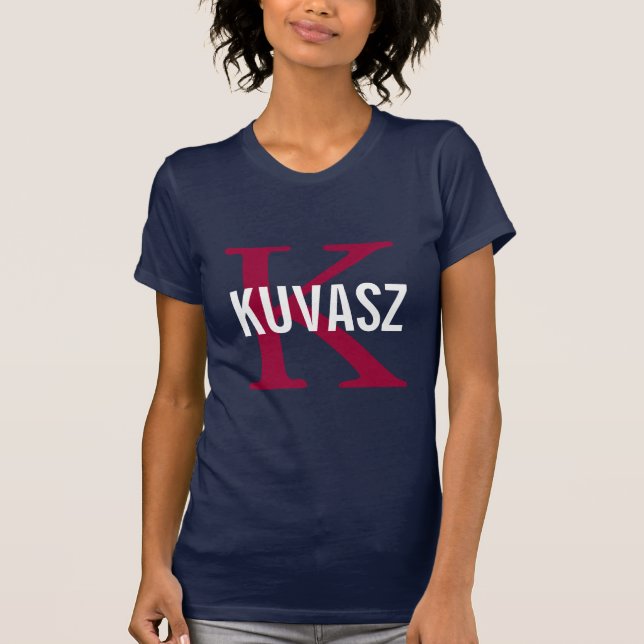 Kuvasz Breed Monogram Design T-Shirt (Front)