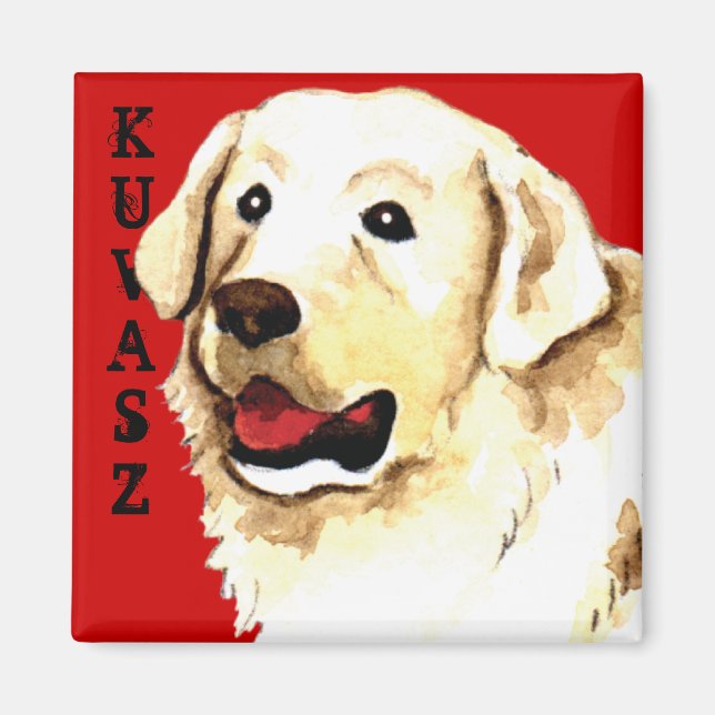 Kuvasz Colour Block Magnet (Front)