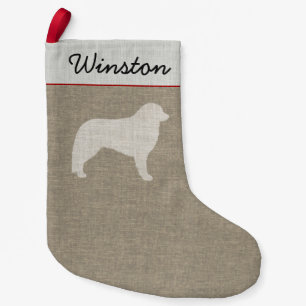 Kuvasz Dog Silhouette Personalised Holiday Small Christmas Stocking