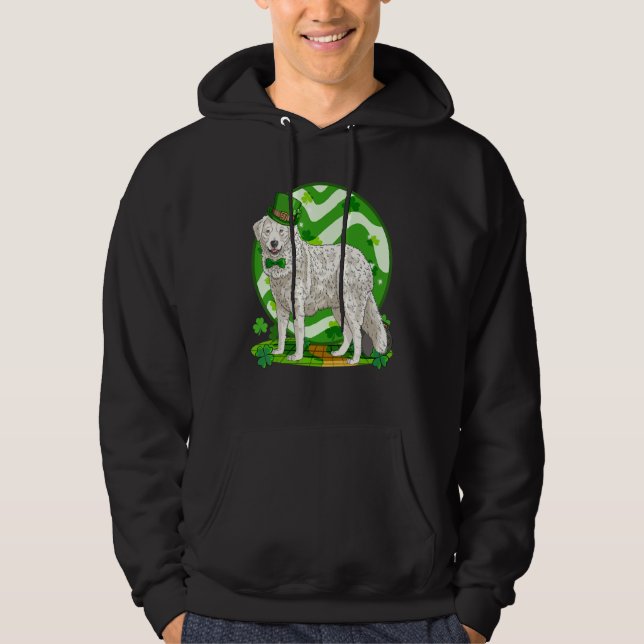 Kuvasz Dog St Patrick's Day Leprechaun Hoodie (Front)