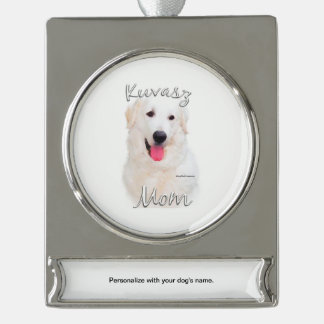 Kuvasz Mum 2 Silver Plated Banner Ornament