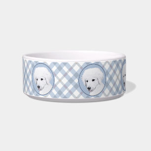 Kuvasz Painting - Cute Original Dog Art Bowl