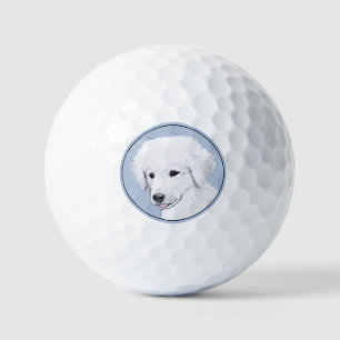Kuvasz Painting - Cute Original Dog Art Golf Balls
